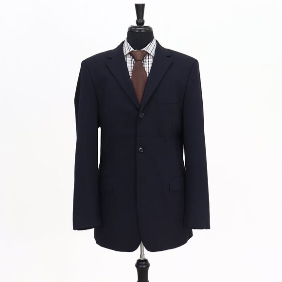 SARAR 42L Navy Solid 3-Button Sport Coat Blazer Jacket G427 - Picture 1 of 11